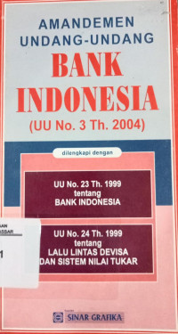 Amandemen Undang-Undang Bank Indonesia (UU No.3 Tahun 2004)