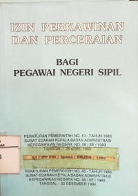 Izin perkawinan dan perceraian bagi pegawai negeri sipil