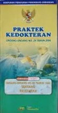 Praktek Kedokteran: Undang-Undang No 29 Tahun 2004