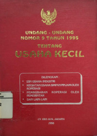 Undang-Undang nomor 9 tahun 1995 tentang usaha kecil